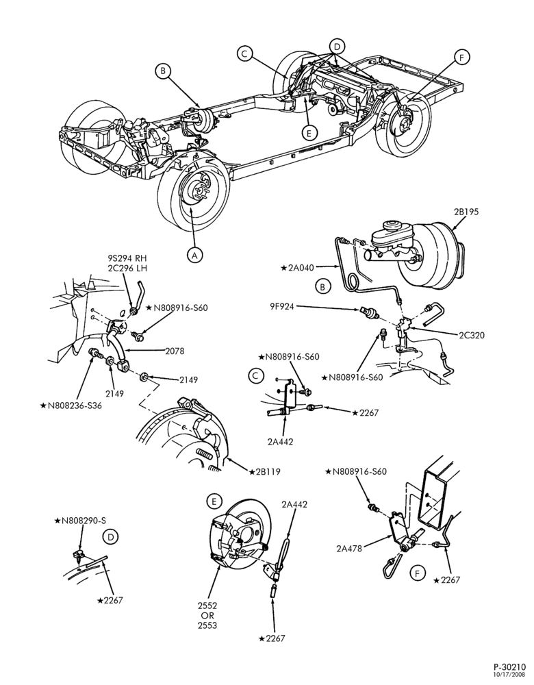 Схема BRAKES-Disc brake system - rear disc - without anti-lock