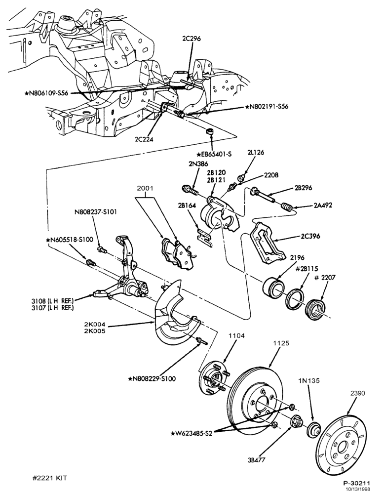 Схема BRAKES-Brake asy. - disc front - w/o anti-lock