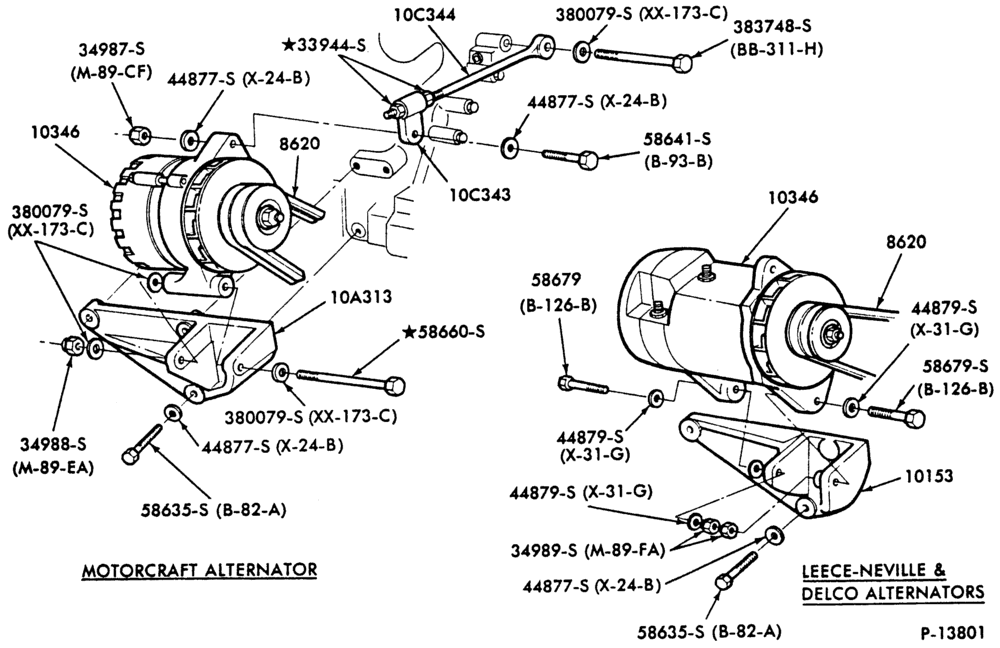 Схема ALTERNATOR MOUNTING PARTS-CL-CLT900-6 cyl. 855 Cummins diesel