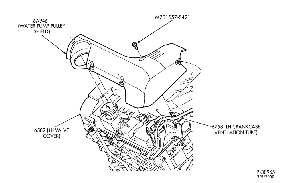 Схема 6 CYL. 2.5L - DOHC-Engine cover shield & related parts