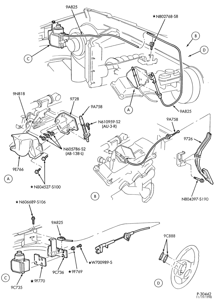 Схема 6 CYL. 3.0L - EXC. SOHC-Speed control - factory installed