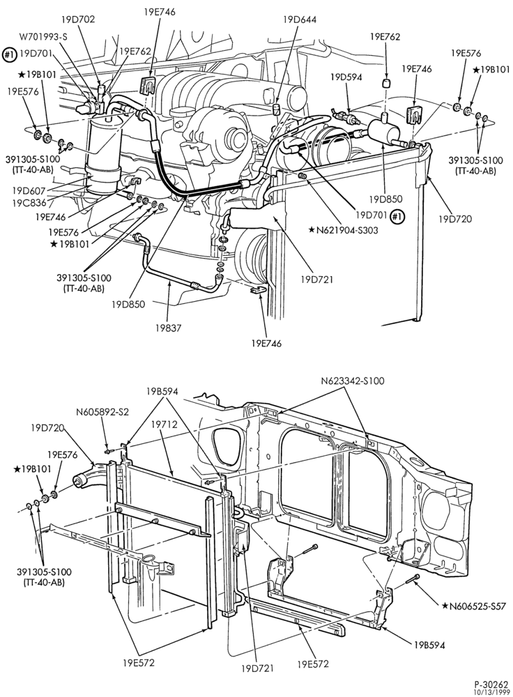 Схема AIR CONDITIONING-Condenser & hoses - integral - 6 cyl. 3.0L-R