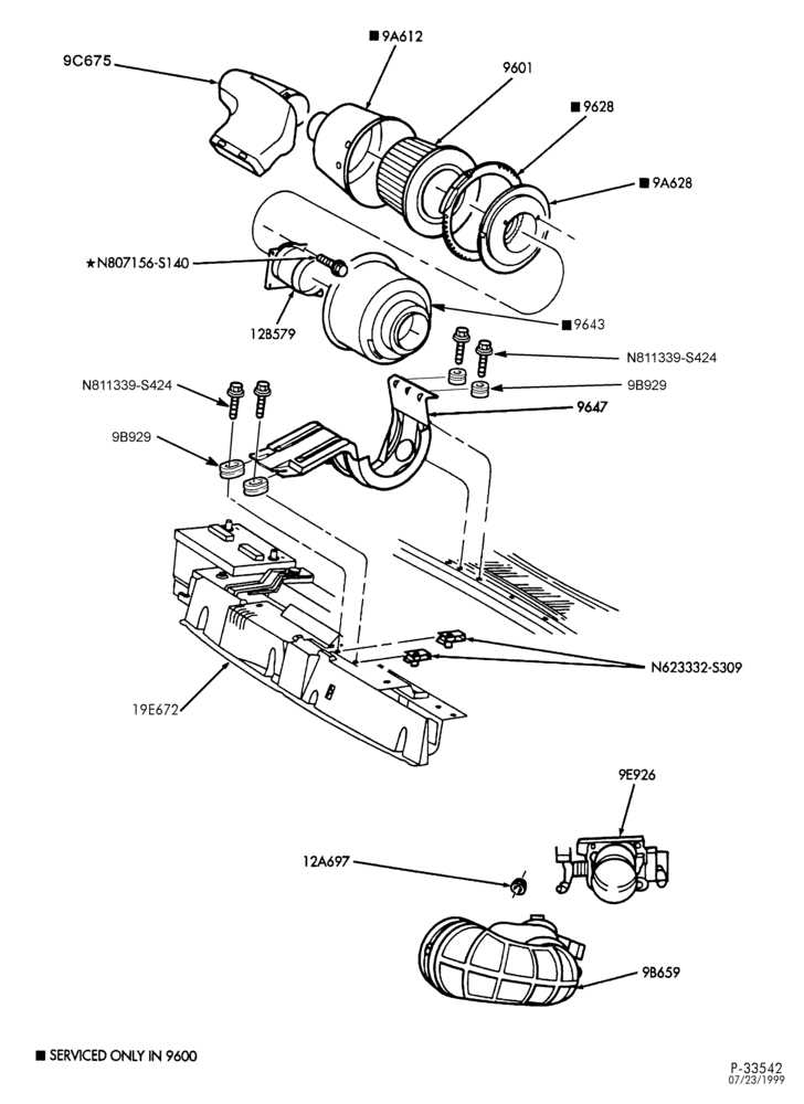 Схема 8 CYL. 4.6L & 5.4L-Air cleaner & related parts - E150/350 - 5.4L
