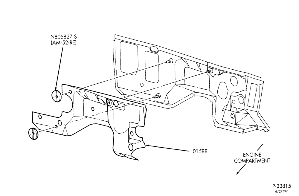 Схема SOFT, INTERIOR TRIM-Dash insulator - engine compartment-BN