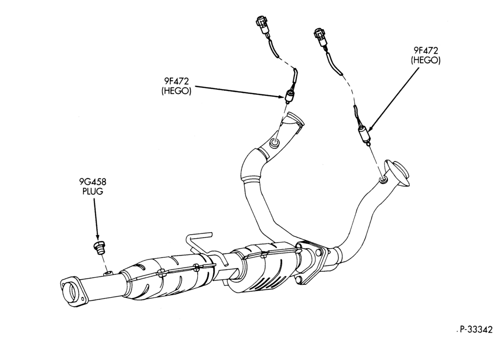 Схема 6 CYL. 4.0L - OHV-Exhaust gas oxygen sensors (HEGO) without catalyst monitor sensor