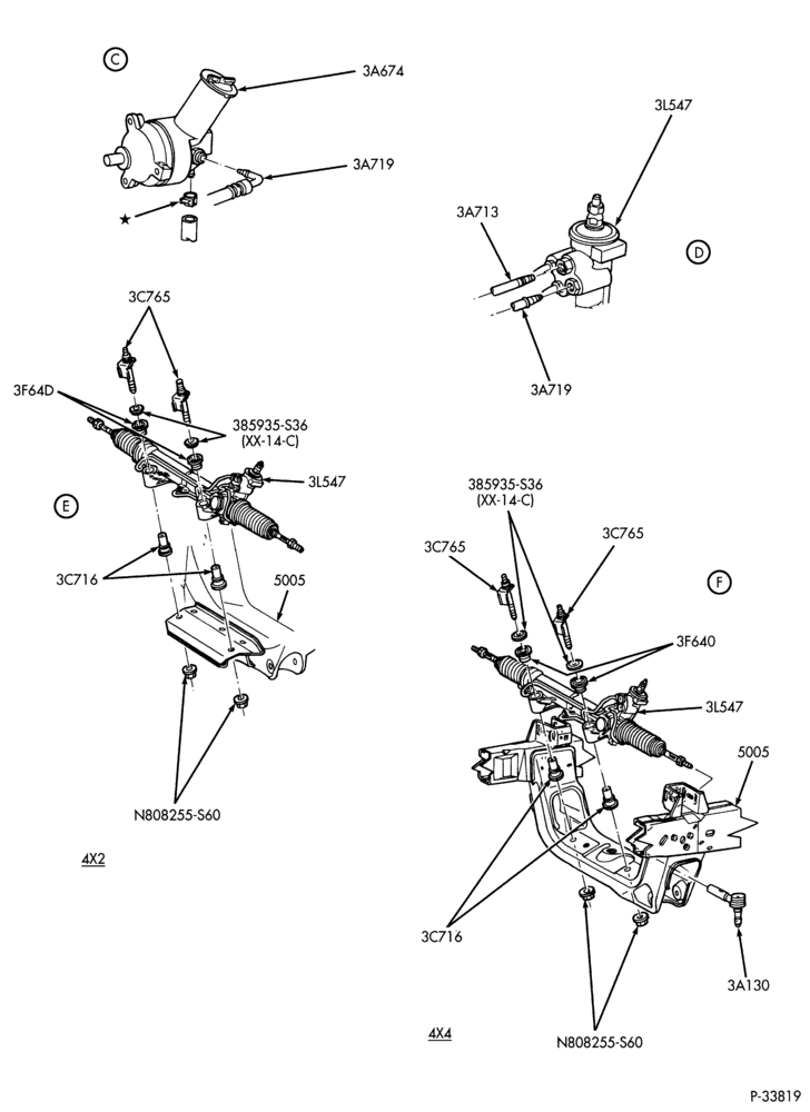 Схема STEERING-Power steering lines, linkage & related parts - Page B-R