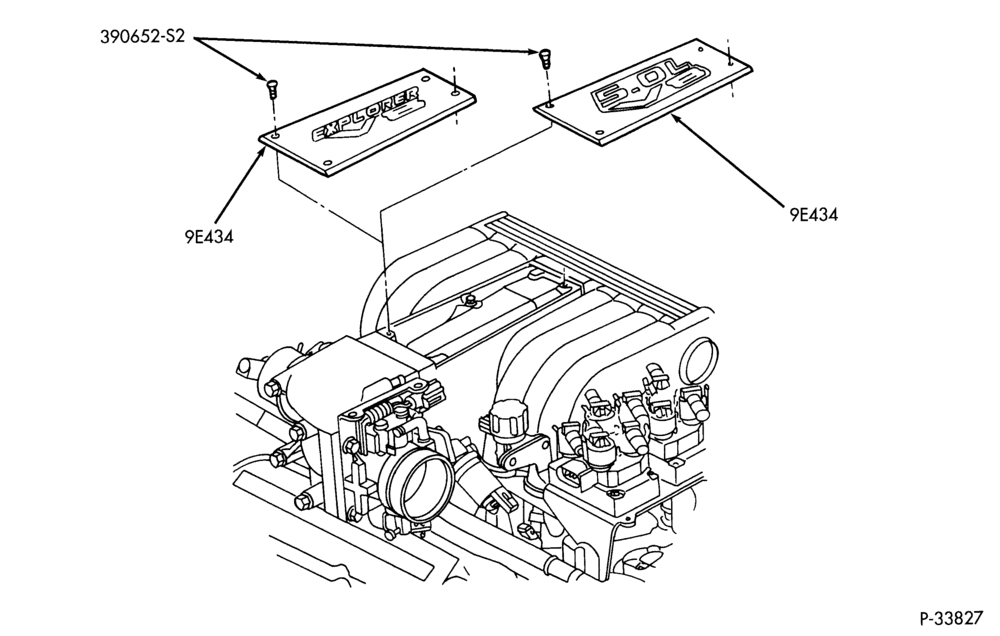 Схема 8 CYL. 5.0L - GAS-Manifold & related parts - intake manifold cover