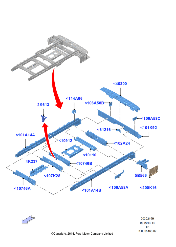 Схема Rear Chassis Members, All Medium Series, Bus (M2); 09.06.2014