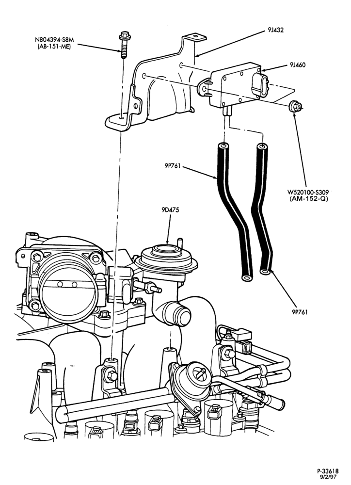 Схема 8 CYL. 5.4L-Exhaust gas recirculating vacuum - NGV