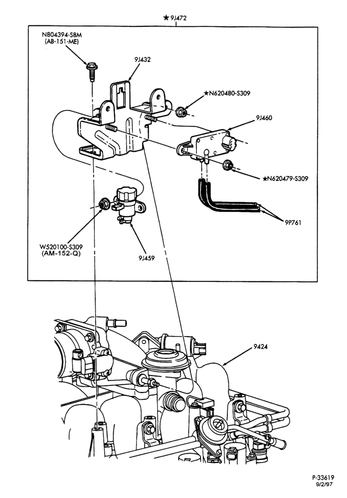 Схема 8 CYL. 5.4L-Exhaust gas recirculating vacuum regulator - F150 (7700) - NGV