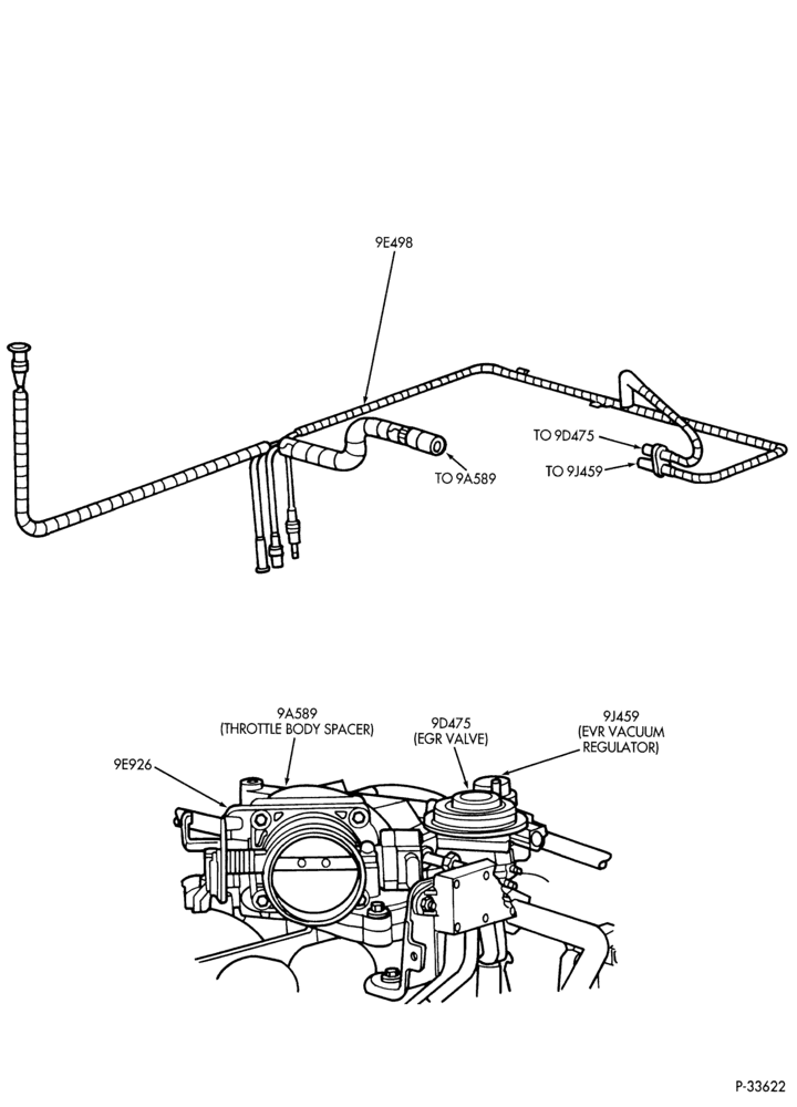 Схема 8 CYL. 5.4L-Emission vacuum control connector assembly - E250/350 - NGV