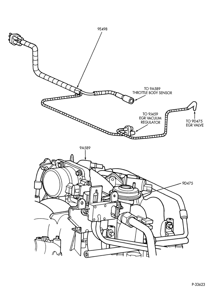 Схема 8 CYL. 5.4L-Emission vacuum control connector assembly - NGV