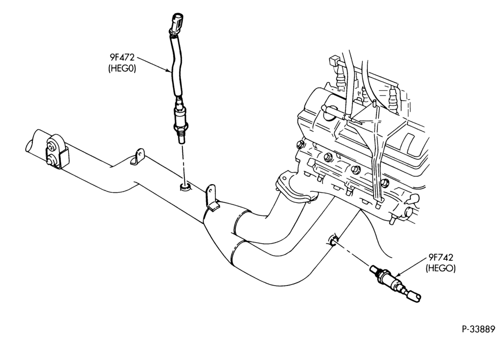 Схема 8 CYL. 7.5L - GAS-Exhaust gas oxygen (HEGO) sensors