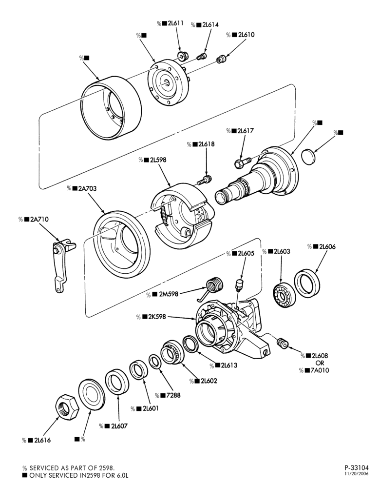 Схема BRAKES-Parking brake details - transmission mounted-E450/550