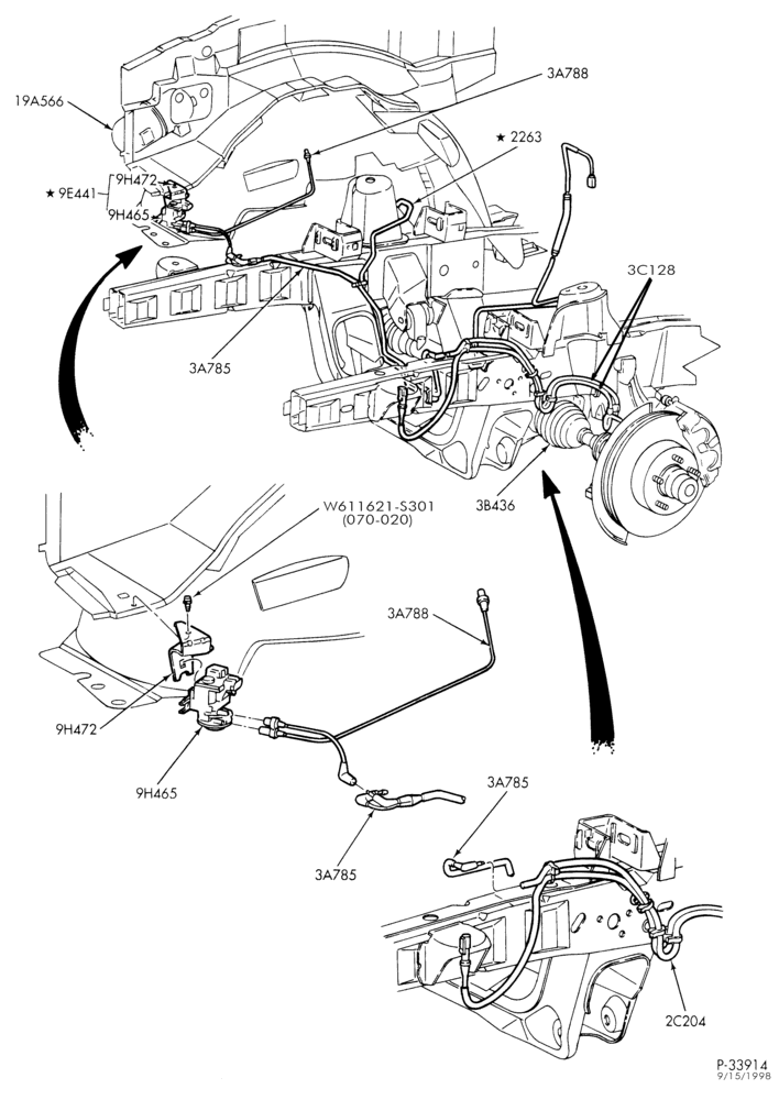 Схема 6 CYL. 3.0L-Front axle vacuum disconnect system