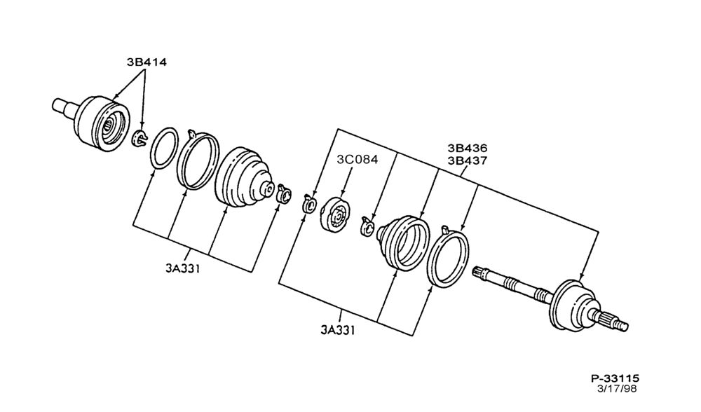 Схема FRONT SUSPENSION-Front driveshaft - M/T - B/T 74