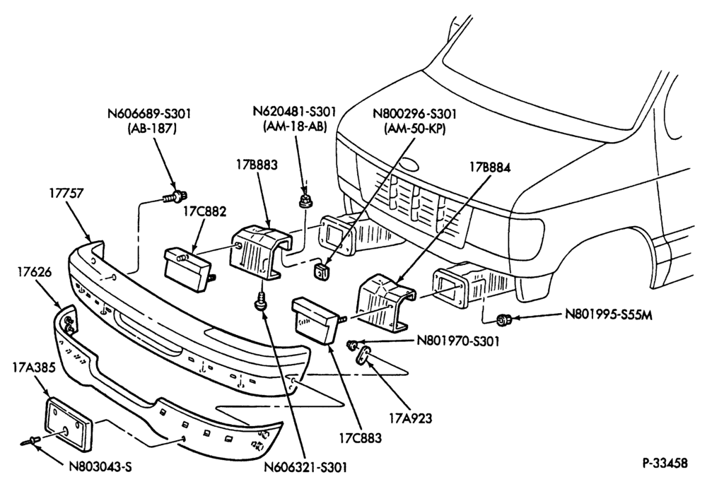 Схема BUMPERS-Front bumper parts - high series-E150/450