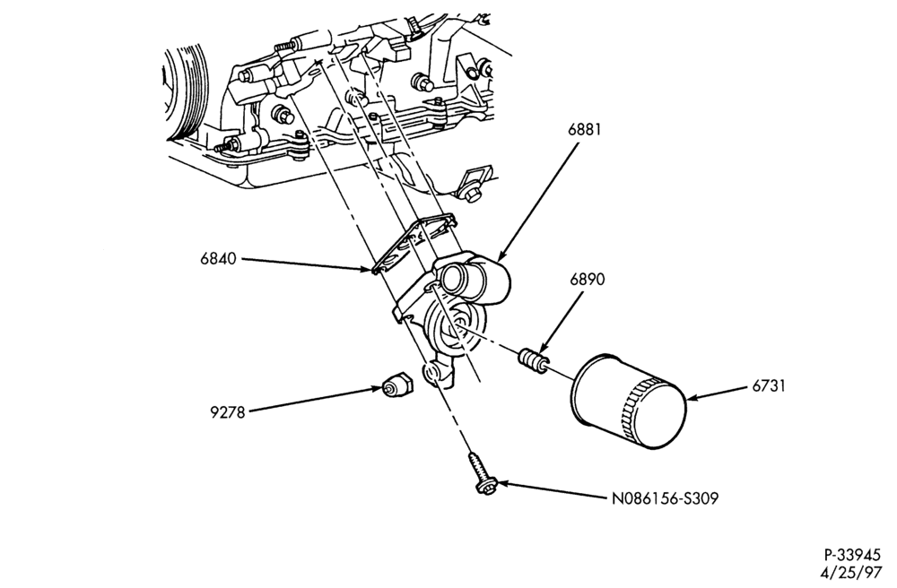 Схема 8 CYL. 4.6L - SOHC-Oil filter & related parts