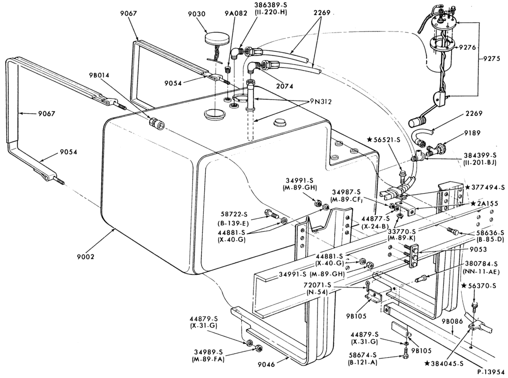 Схема CUMMINS KT-450, KT-525-CLT900-w/100 or 125 gallon rectangular tanks