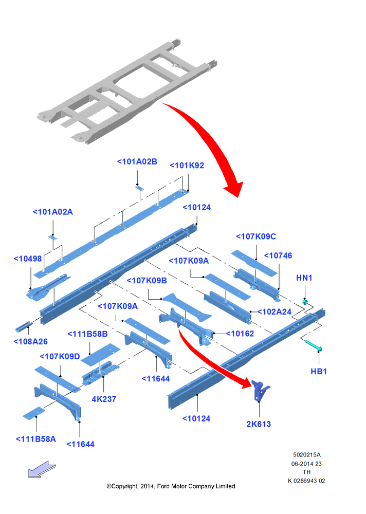 Схема Rear Chassis Members, All Cutaway/Strip Chas/Chas Cab, All Medium Series; 05.05.2014