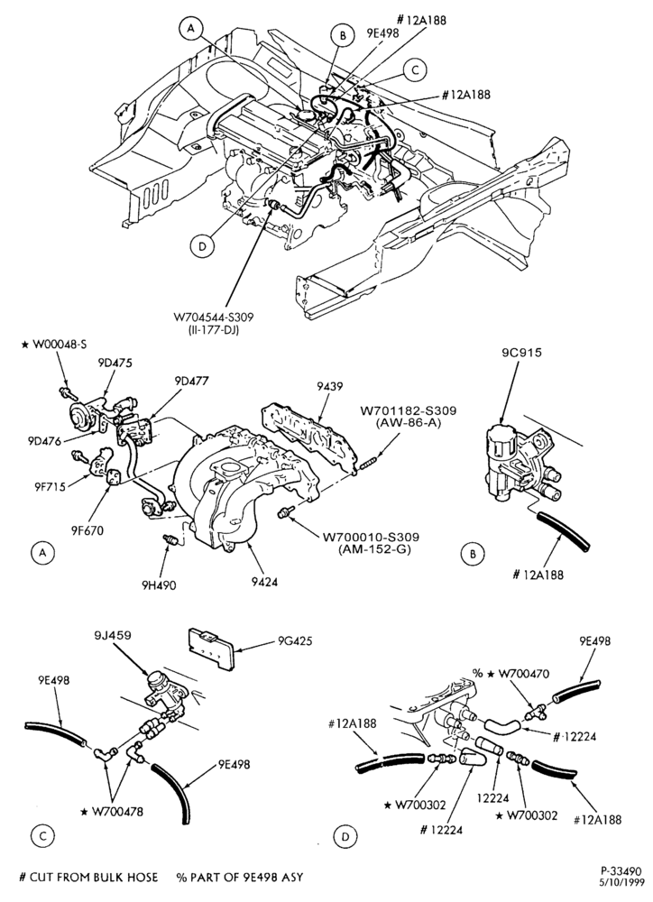 Схема 4 CYL. 2.0L-Emission system - exhaust gas recirculation - (E.G.R.)