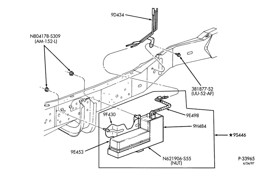 Схема 6 CYL. 4.2L - GAS-Vacuum system - reservoir & bracket