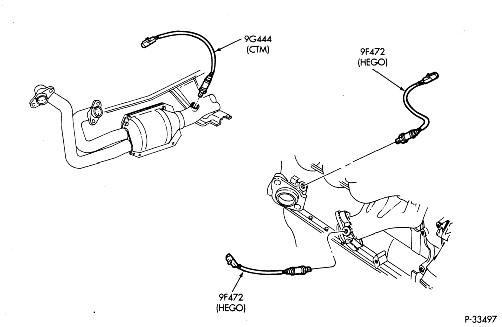 Схема 6 CYL. 4.9L - GAS-Exhaust gas oxygen (HEGO) & catalyst temp. monitor (CTM) sensor