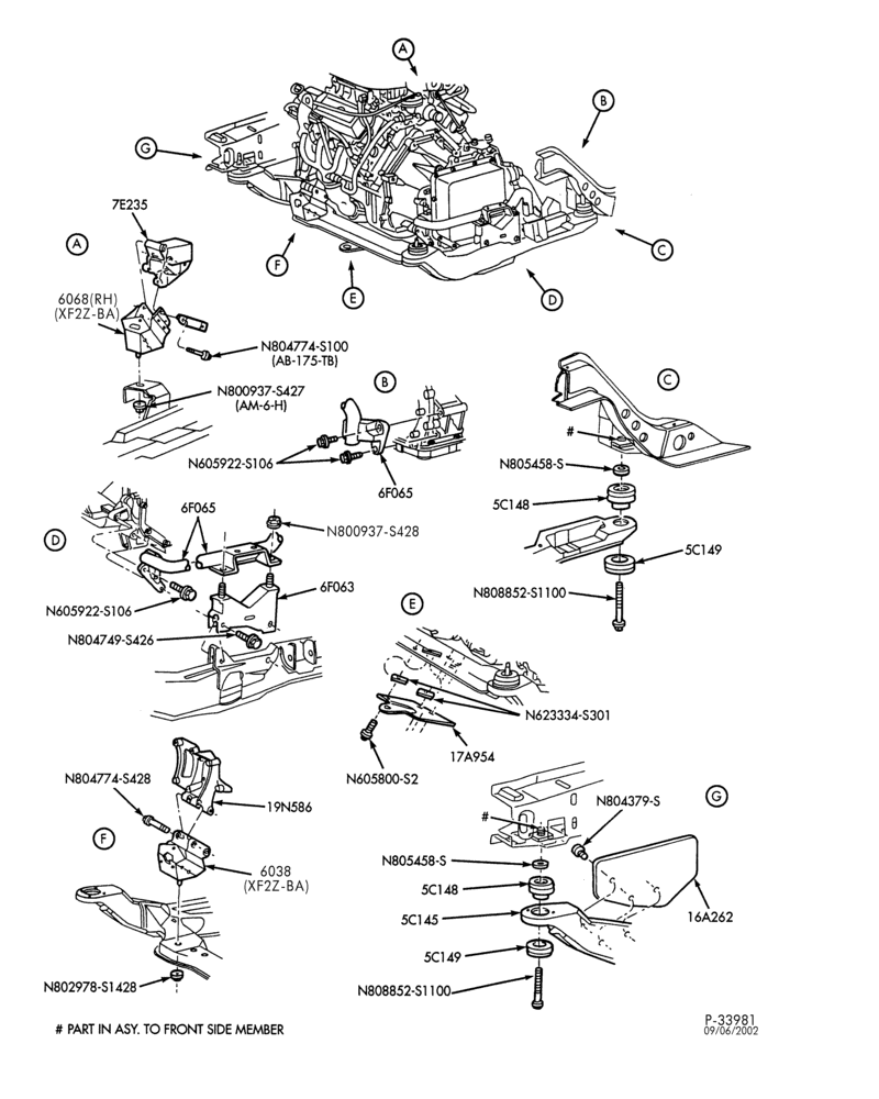 Схема 6 CYL. 3.0L - EXC. SOHC-Engine supports-TW