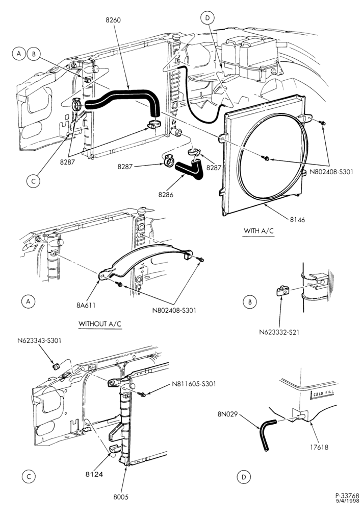 Схема Радиатор, GRILL AND COOLING-Cooling system & related parts - 4 cyl. 2.5L-R