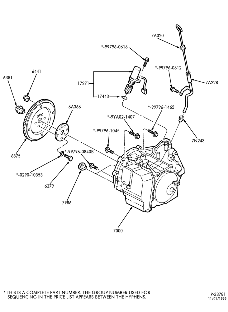 Схема CD4E TYPE - EXTERNAL PARTS-Automatic transmission installation - 4 cyl. 2.0L