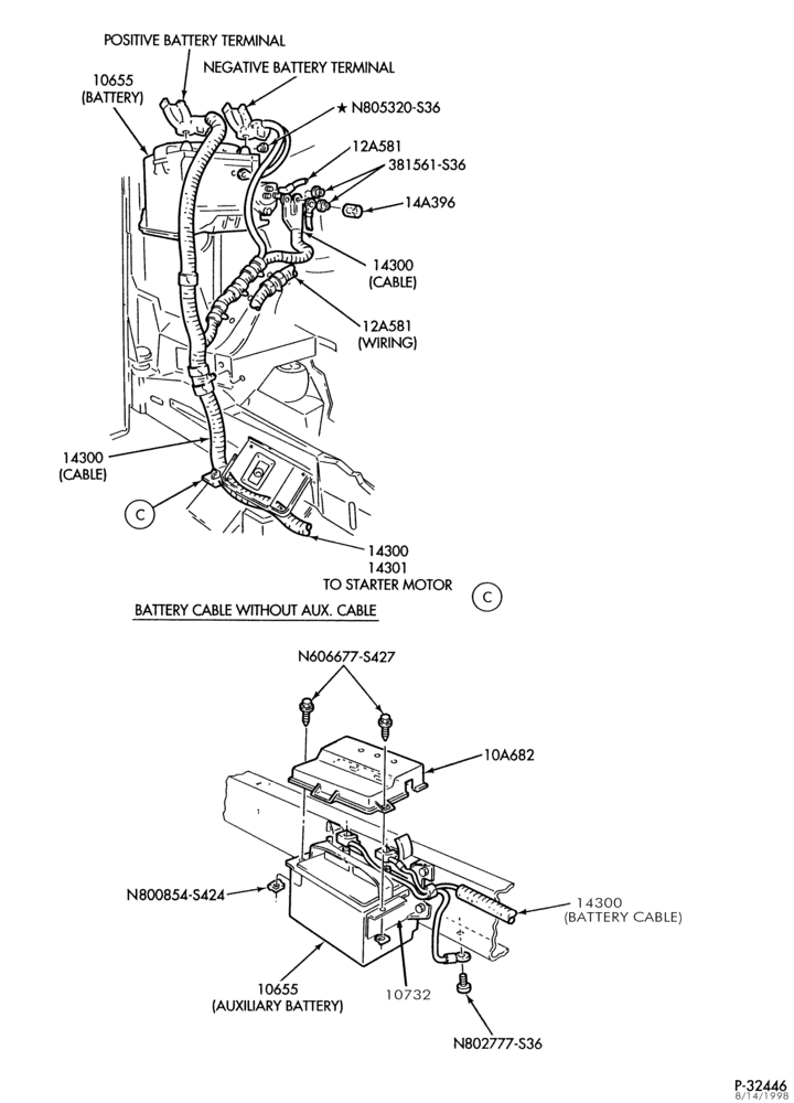 Схема ELECTRICAL SYSTEMS-Battery cable assembly & related parts - gas engine - Page B-E150/450