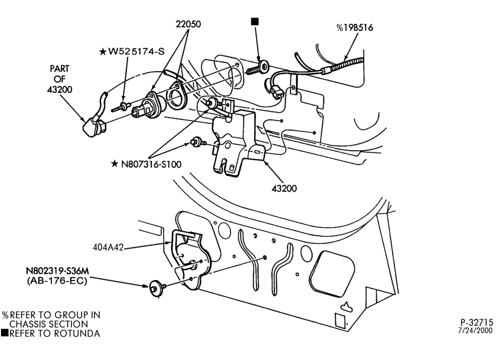 Схема LIFT/TAILGATE, LUGGAGE & BACK WINDOW-Latch parts (luggage compartment) - B/T 63 & 76 - electric release