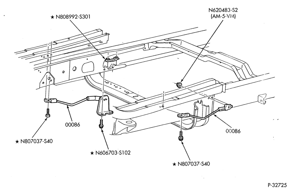 Схема Консоль, DASH, WINDSHIELD-Cable assembly - body to frame-E150/450