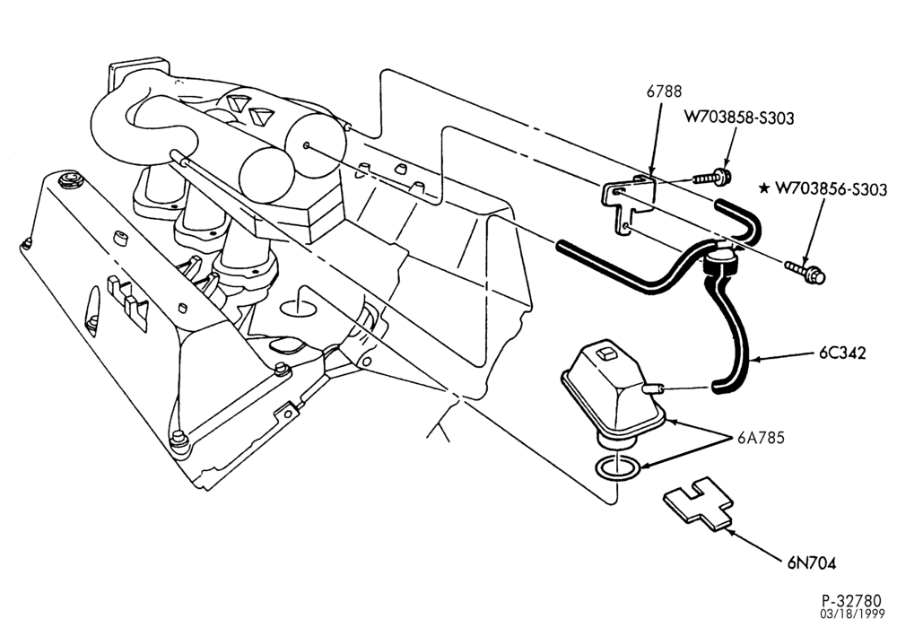 Схема 6 CYL. 4.0L - SOHC-Engine crankcase ventilation system-BN