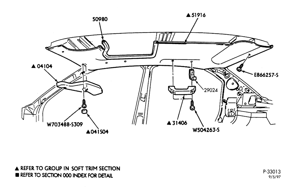 Схема SOFT, INTERIOR TRIM-Headlining & related parts - with grab handles