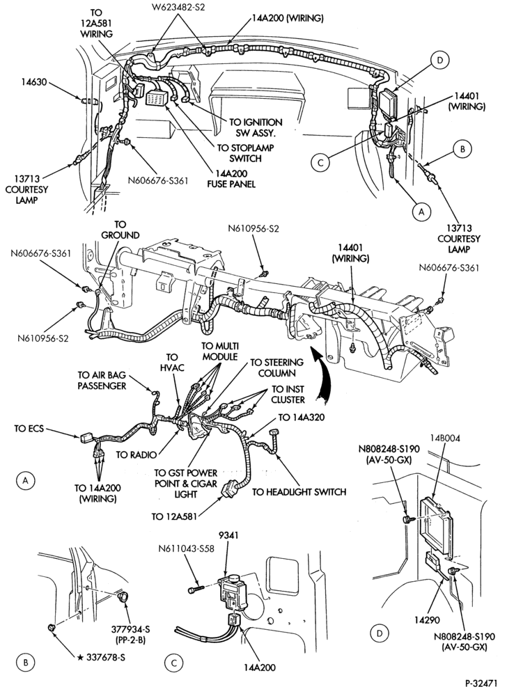 Схема ELECTRICAL SYSTEMS-Wiring system - instrument panel - Page A-E150/450