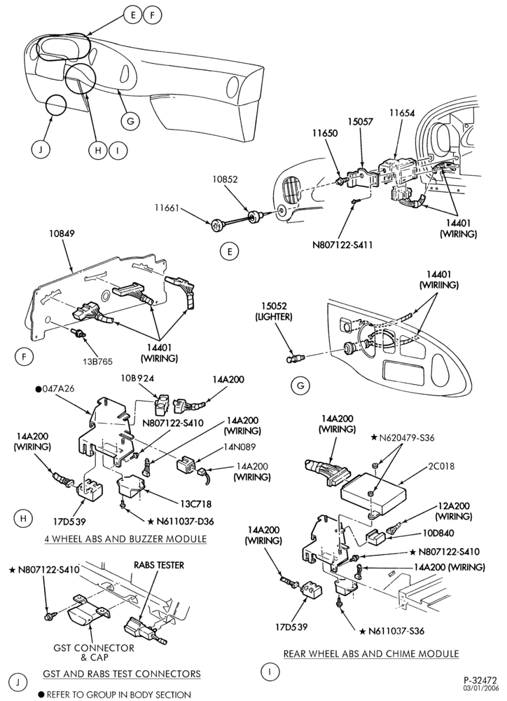 Схема ELECTRICAL SYSTEMS-Wiring system - instrument panel - Page B-E150/550