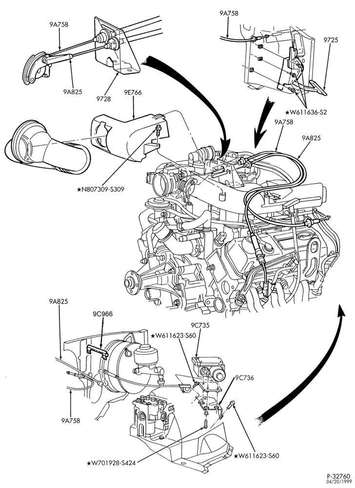 Схема 6 CYL. 4.2L-Accelerator linkage & speed control