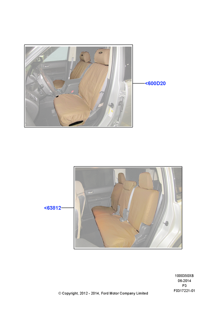 Схема Чехлы сидений (аксессуар), Accessory, Ford Oval; 29.02.2012