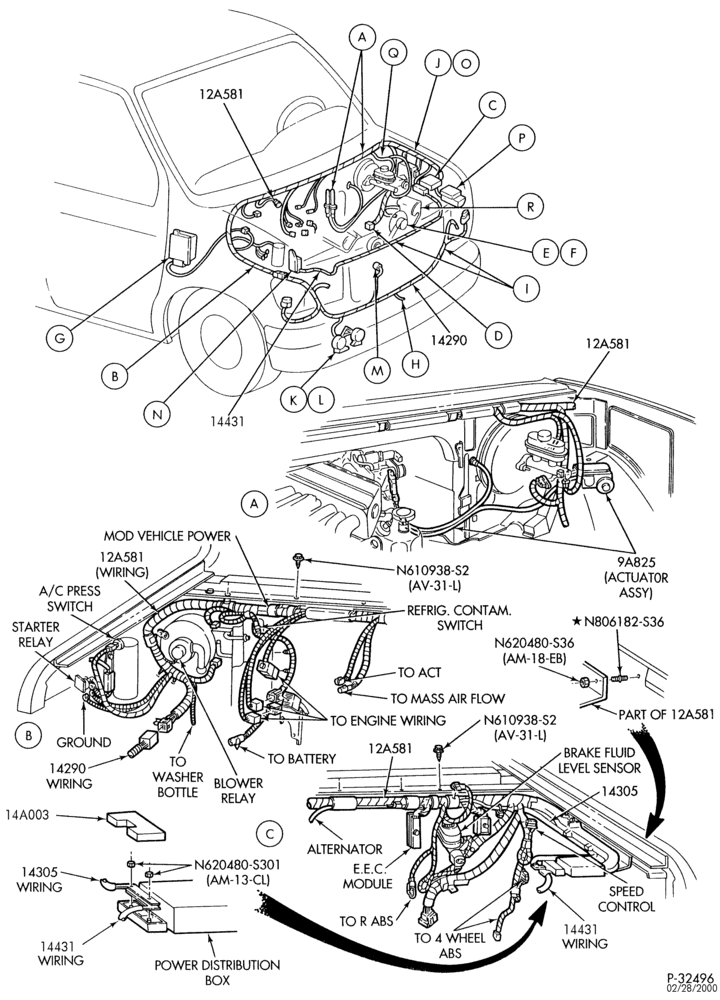 Схема ELECTRICAL SYSTEMS-Wiring system - engine compartment - Page A-E150/450