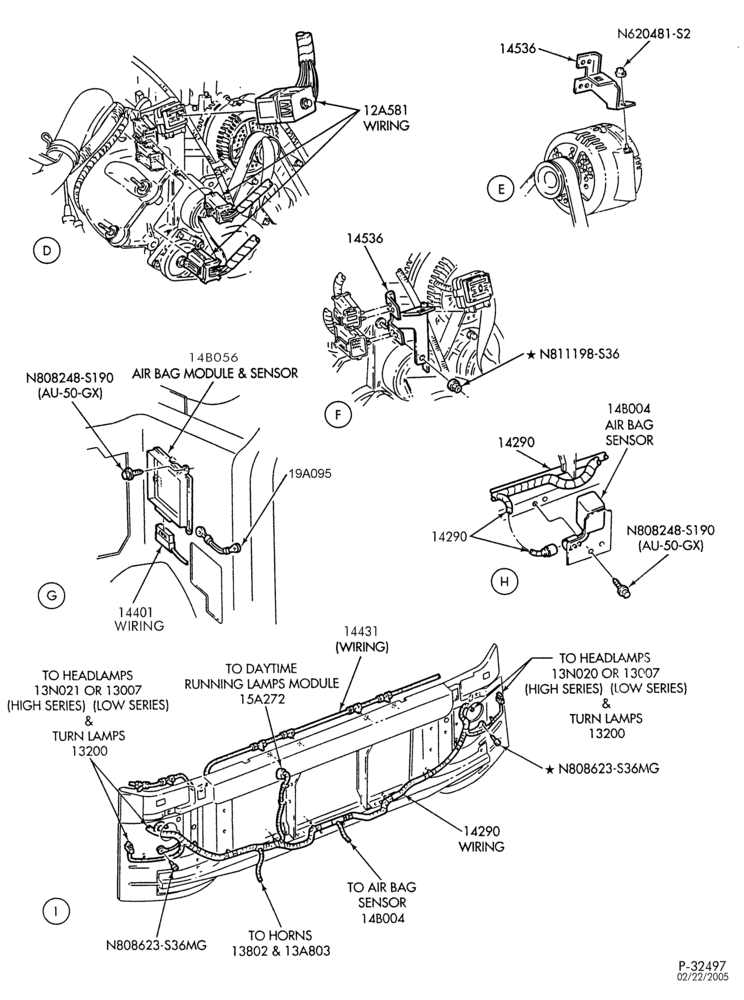 Схема ELECTRICAL SYSTEMS-Wiring system - engine compartment - Page B-E150/550