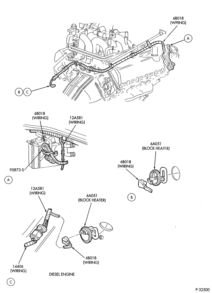Схема 10 CYL. 6.8L-Engine block immersion heater-E250/550