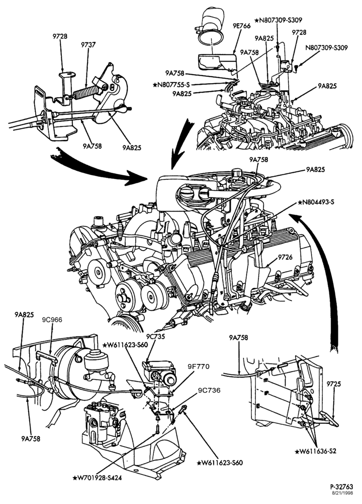 Схема 10 CYL. 6.8L-Accelerator linkage & speed control
