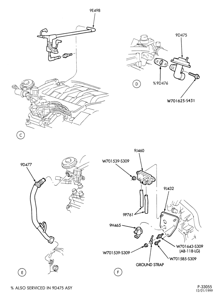 Схема 6 CYL. 2.5L-Emission system - exhaust gas - recirculation (E.G.R.) - Page B