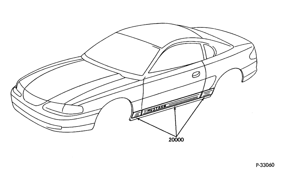 Схема MUSTANG -- STRIPE KIT -- V6 APPEARANCE GROUP