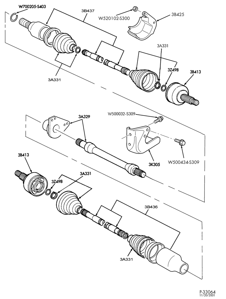 Схема FRONT SUSPENSION AND STEERING-Front driving axles - 6 cyl. 2.5L