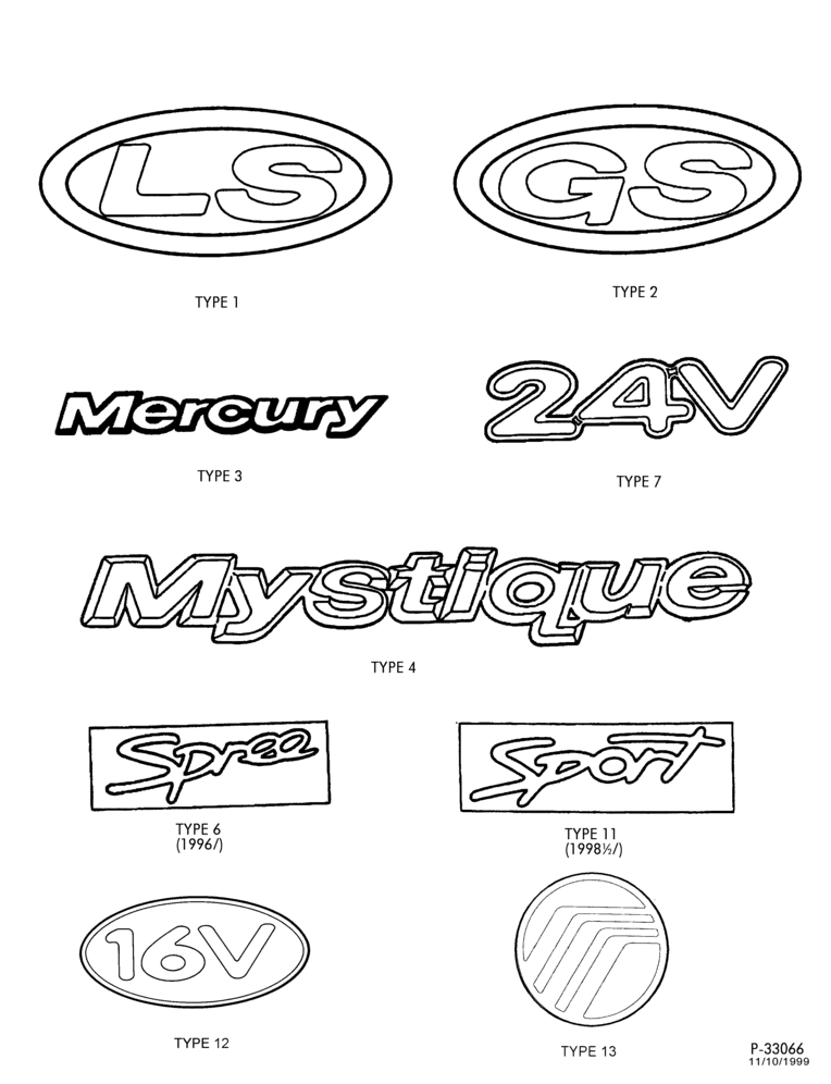 Схема MYSTIQUE - NAME PLATES AND ORNAMENTS