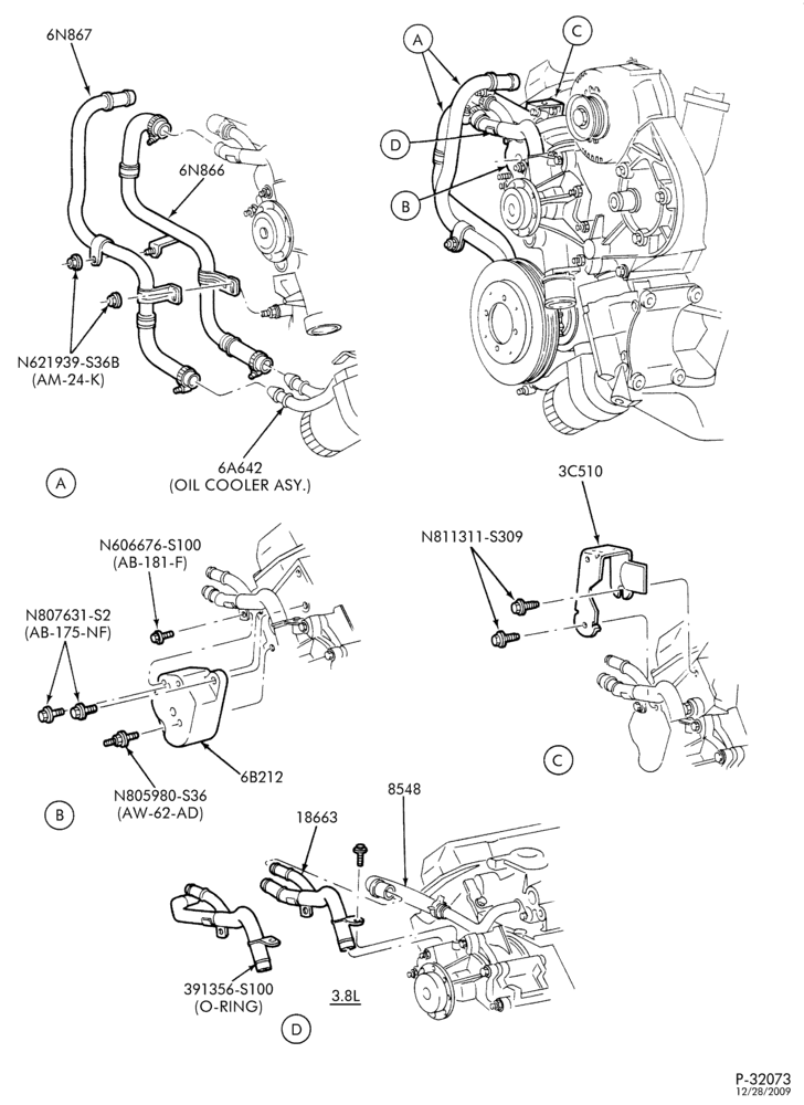 Схема HEATERS-Heater - tube installation - 6 cyl. 3.8L-TW