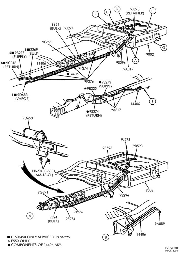 Схема 10 CYL. 6.8L-Fuel lines & related parts - aft axle - Page A