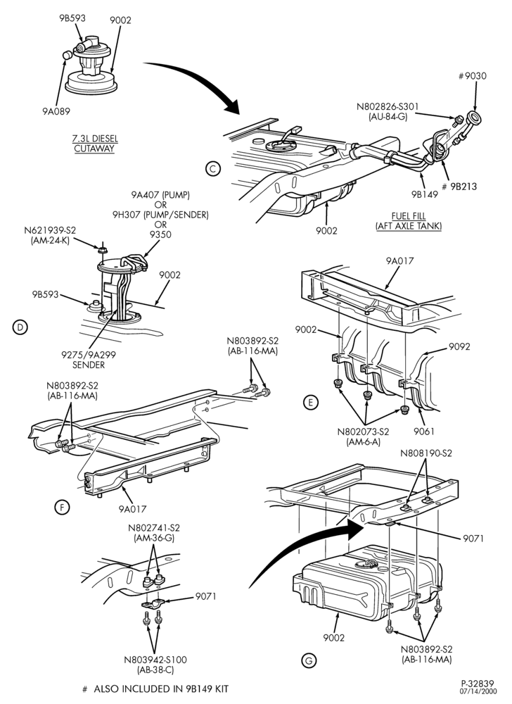 Схема 10 CYL. 6.8L-Fuel lines & related parts - aft axle - Page B